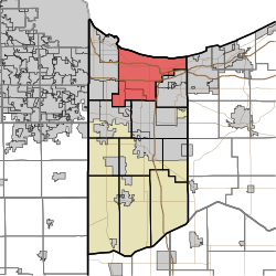 Map highlighting Calumet Township, Lake County, Indiana